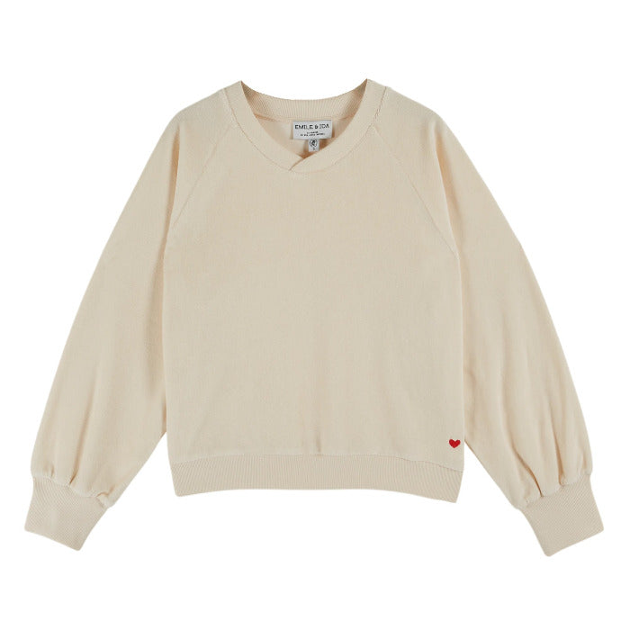 Frottee Pullover, ecru | Émile et Ida - toietmoi-laboutique