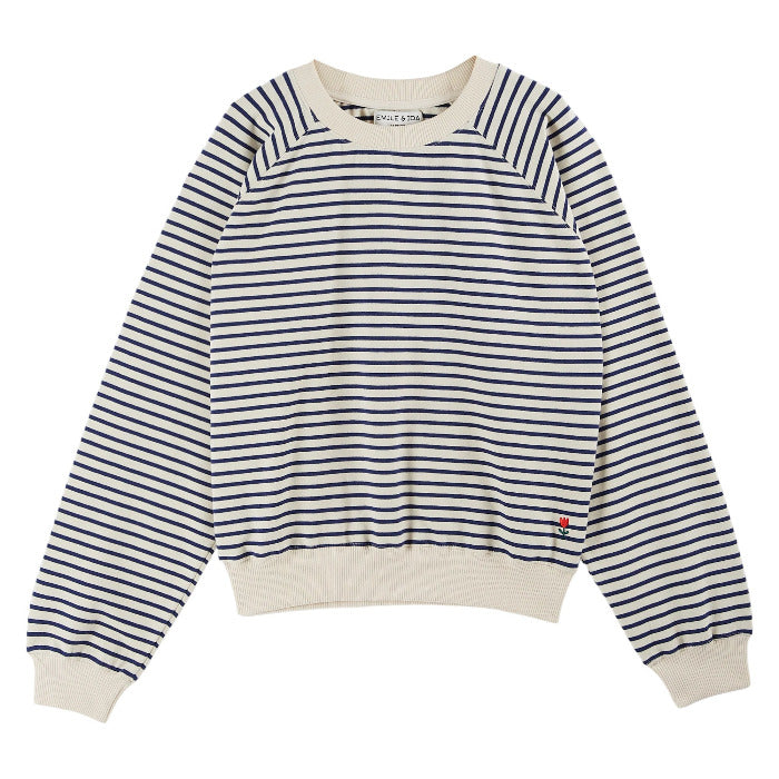 Sweatshirt, navy/ecru gestreift | Émile et Ida - toietmoi-laboutique
