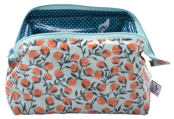 Kosmetiktasche mittel, hellblau/Orangen | Au Maison - toietmoi-laboutique