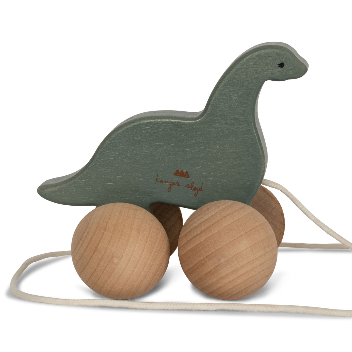 Rollende Dino-Mama mit Baby aus Buchenholz | Konges Slojd - toietmoi-laboutique