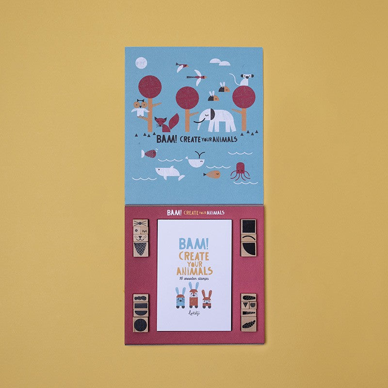 Holzstempelset - BAM! Tiere | Londji - toietmoi-laboutique