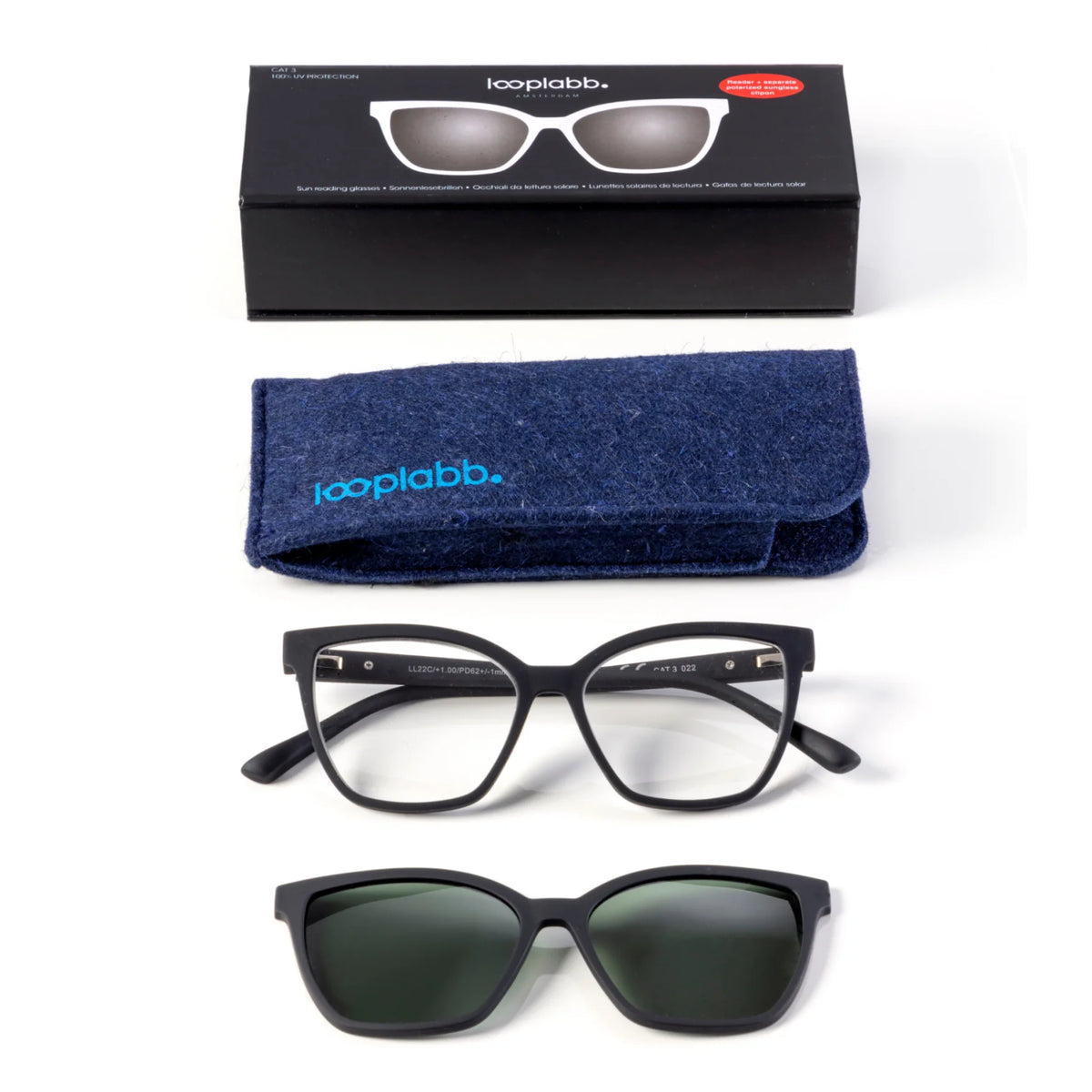Clip op Lese-/Sonnenbrille, MINOES, black | Looplabb - toietmoi-laboutique