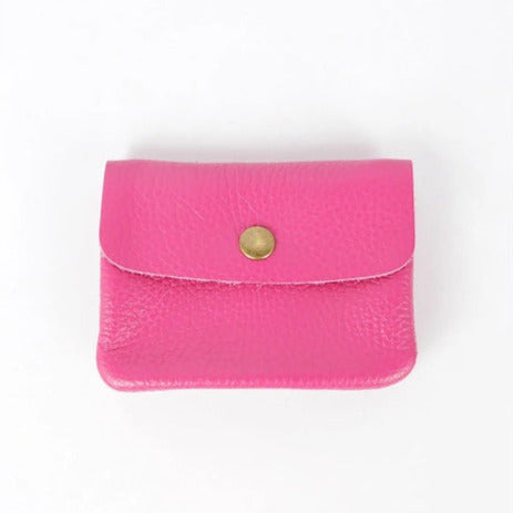 Kleines Portemonnaie aus Leder, pink | Maison Fanli - toietmoi-laboutique