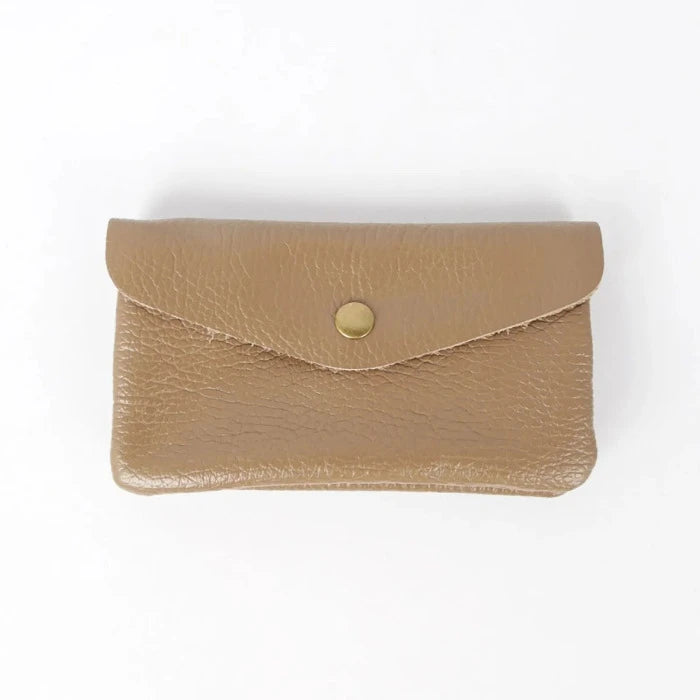 Portemonnaie aus Leder, dunkles taupe | Maison Fanli - toietmoi-laboutique