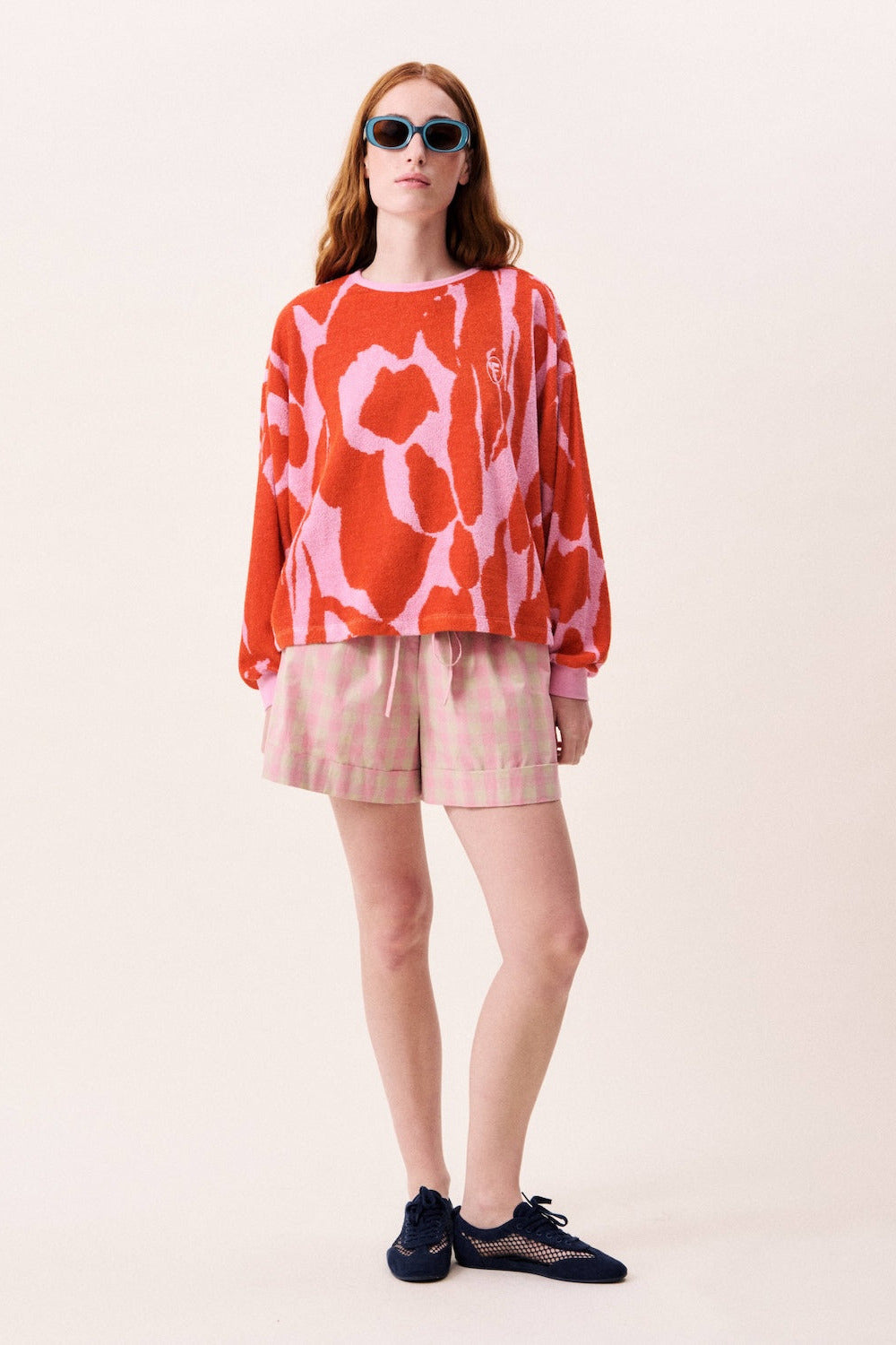 FRNCH Strickpullover, orange/rosa | FRNCH - toietmoi-laboutique