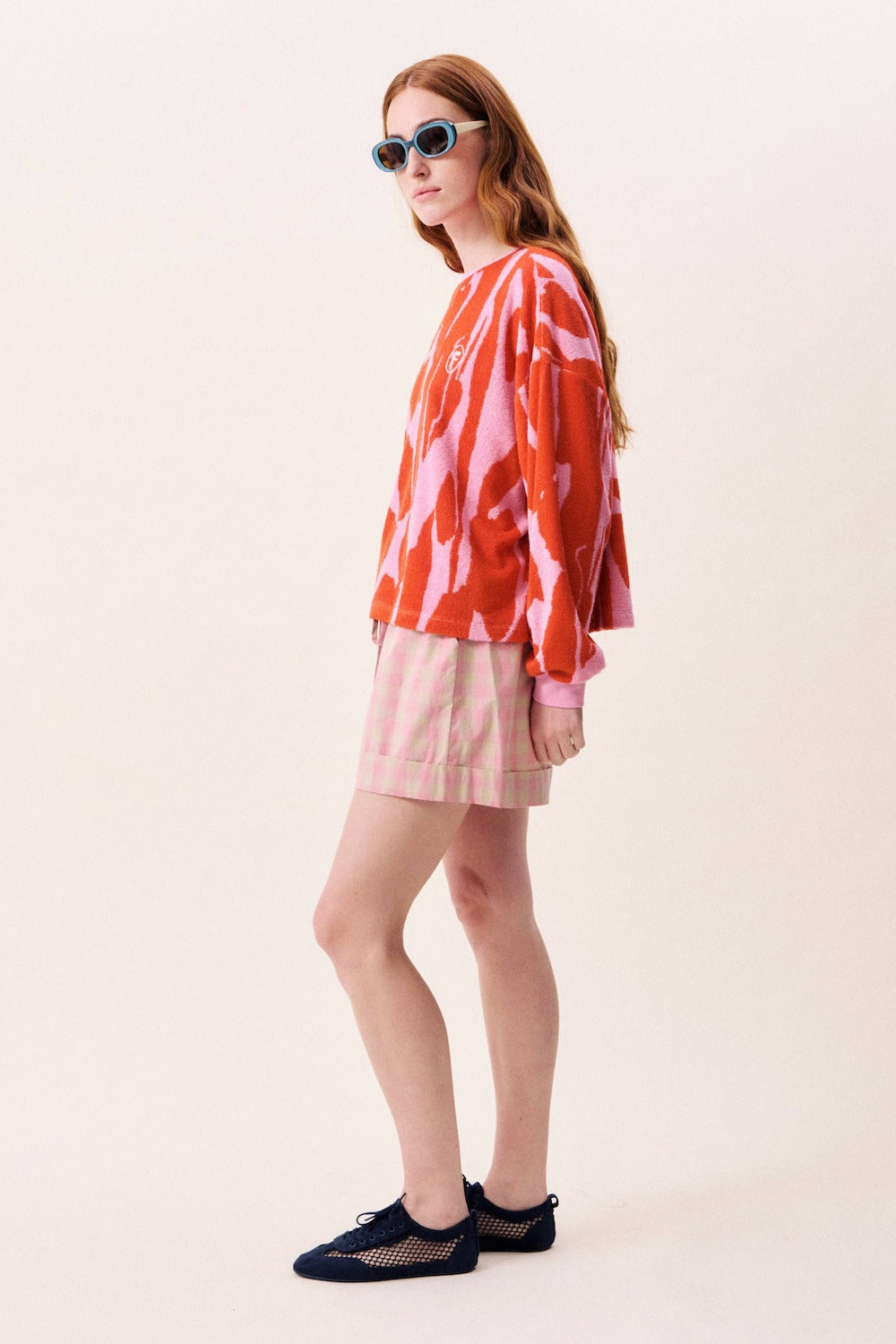 FRNCH Strickpullover, orange/rosa | FRNCH - toietmoi-laboutique
