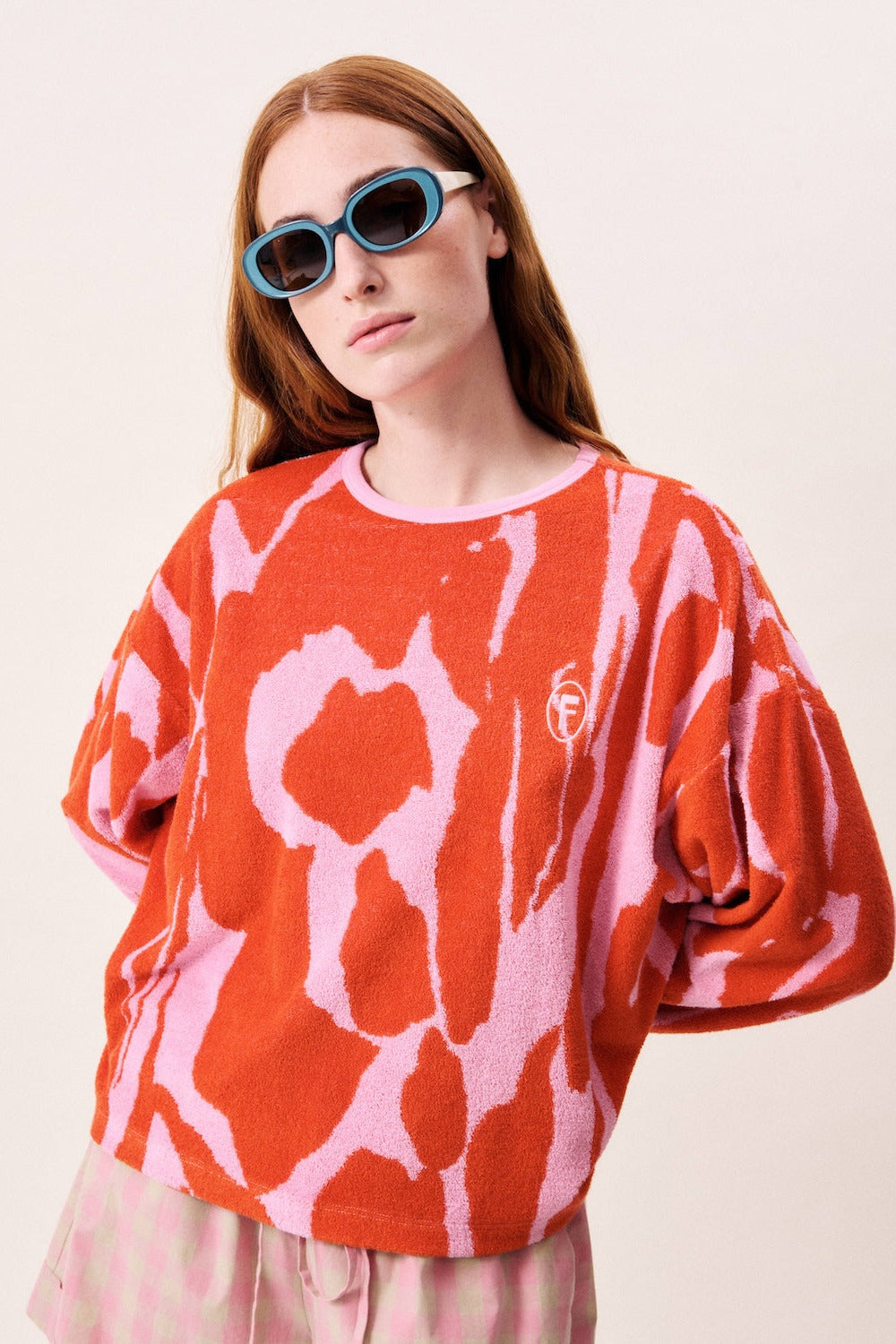 FRNCH Strickpullover, orange/rosa | FRNCH - toietmoi-laboutique