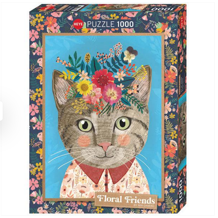 Puzzle, 1000 Teile Floral Friends, Katze | Heye - toietmoi-laboutique