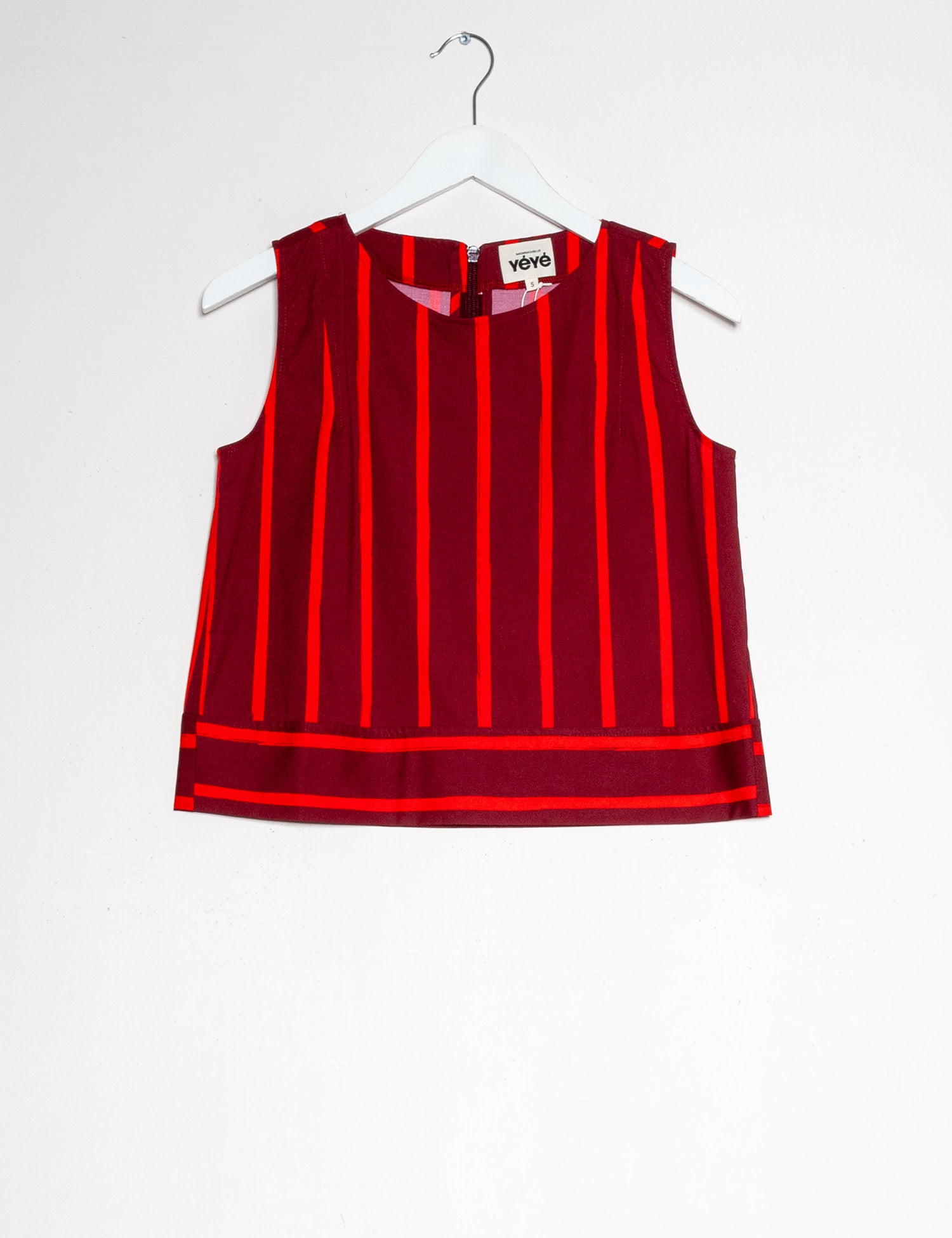 Shirt ohne Ärmel SUNSHINE RETREAT lila gestreift | Mademoiselle YéYé - toietmoi-laboutique
