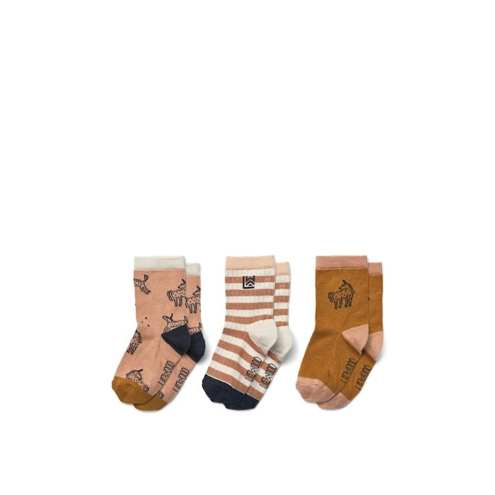 Kindersocken, 3-Pack altrosa/caramel/Einhorn | Liewood - toietmoi-laboutique