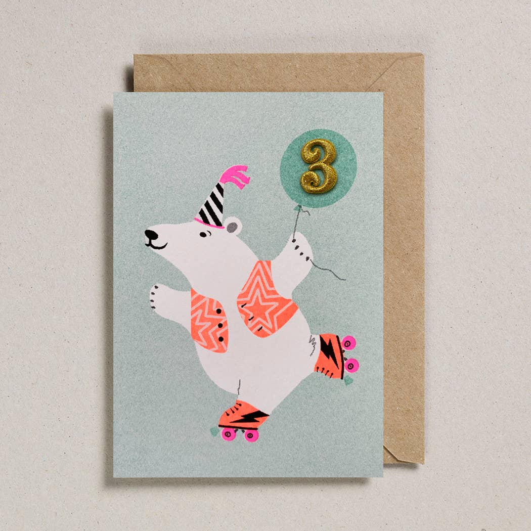 Postkarte mit Umschlag - Eisbär / 3 Jahre | Petra Boase Ltd - toietmoi-laboutique