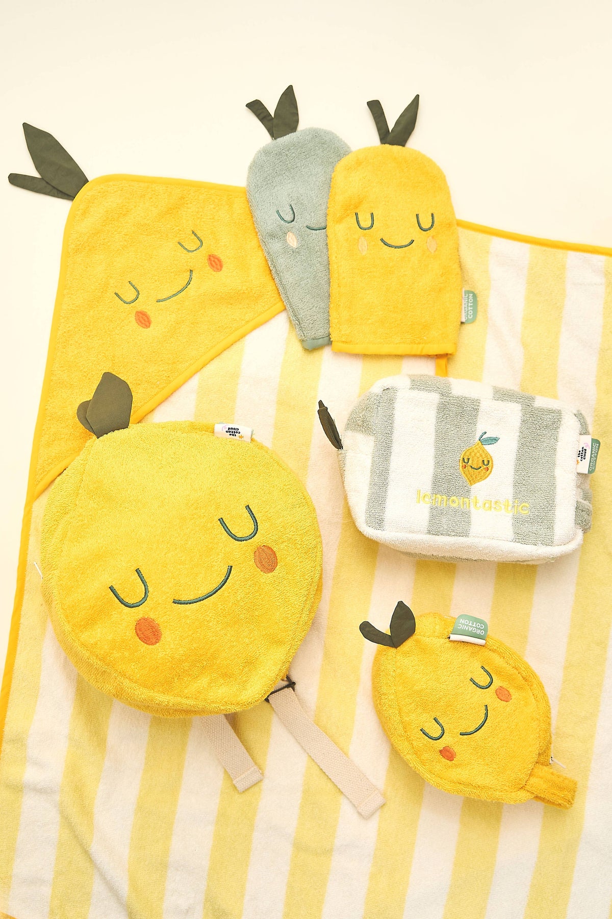 Babywaschlappen, 2er-Set, Zitrone/Birne | the cotton cloud - toietmoi-laboutique