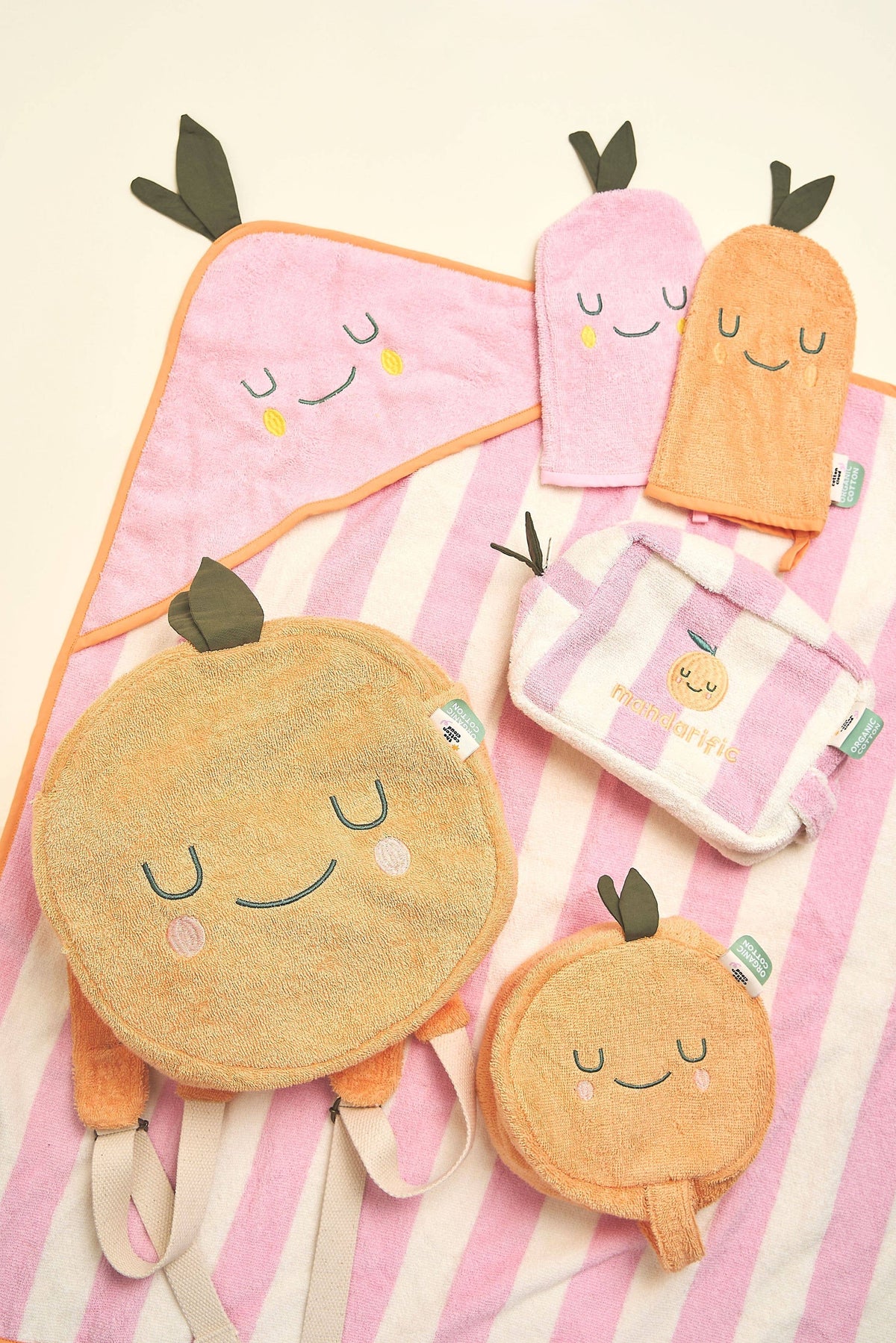 Babywaschlappen, 2er-Set, Mandarine | the cotton cloud - toietmoi-laboutique