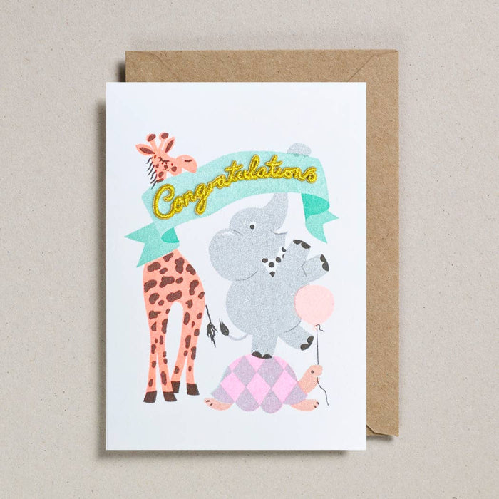 Postkarte mit Umschlag - Congratulations Party Pets | Petra Boase Ltd - toietmoi-laboutique