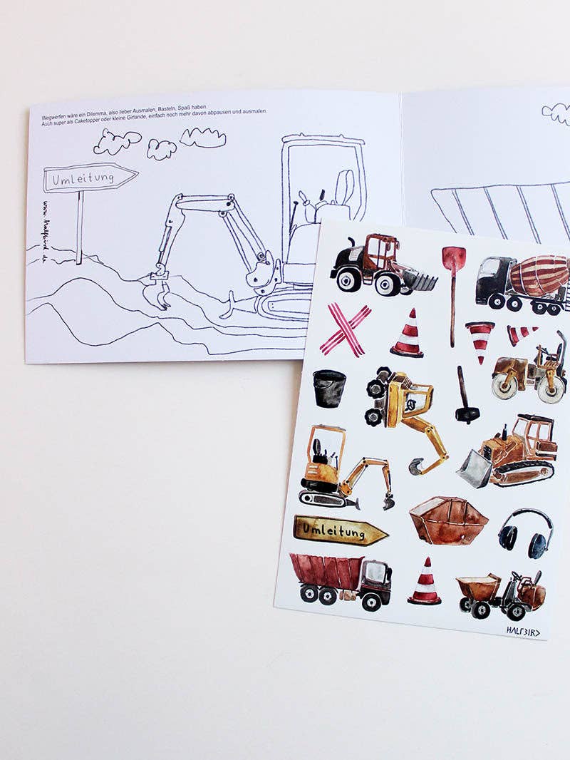 Spülmaschinenfeste Sticker "Baustelle" | Halfbird - toietmoi-laboutique