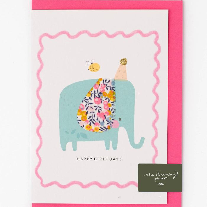 Postkarte mit Umschlag, Happy Birthday/Elefant | The Charming Press - toietmoi-laboutique
