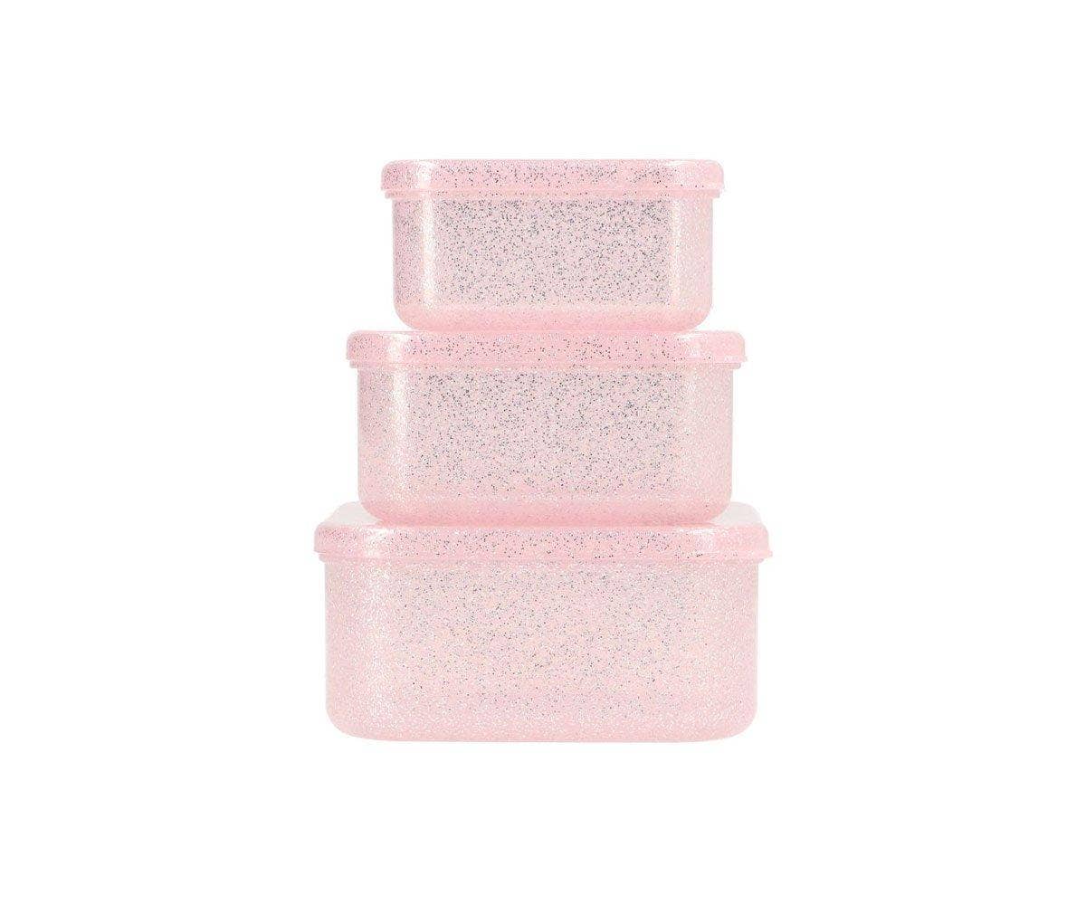 3 Lunchboxen, rosa/ Glitzer | Tutete - toietmoi-laboutique