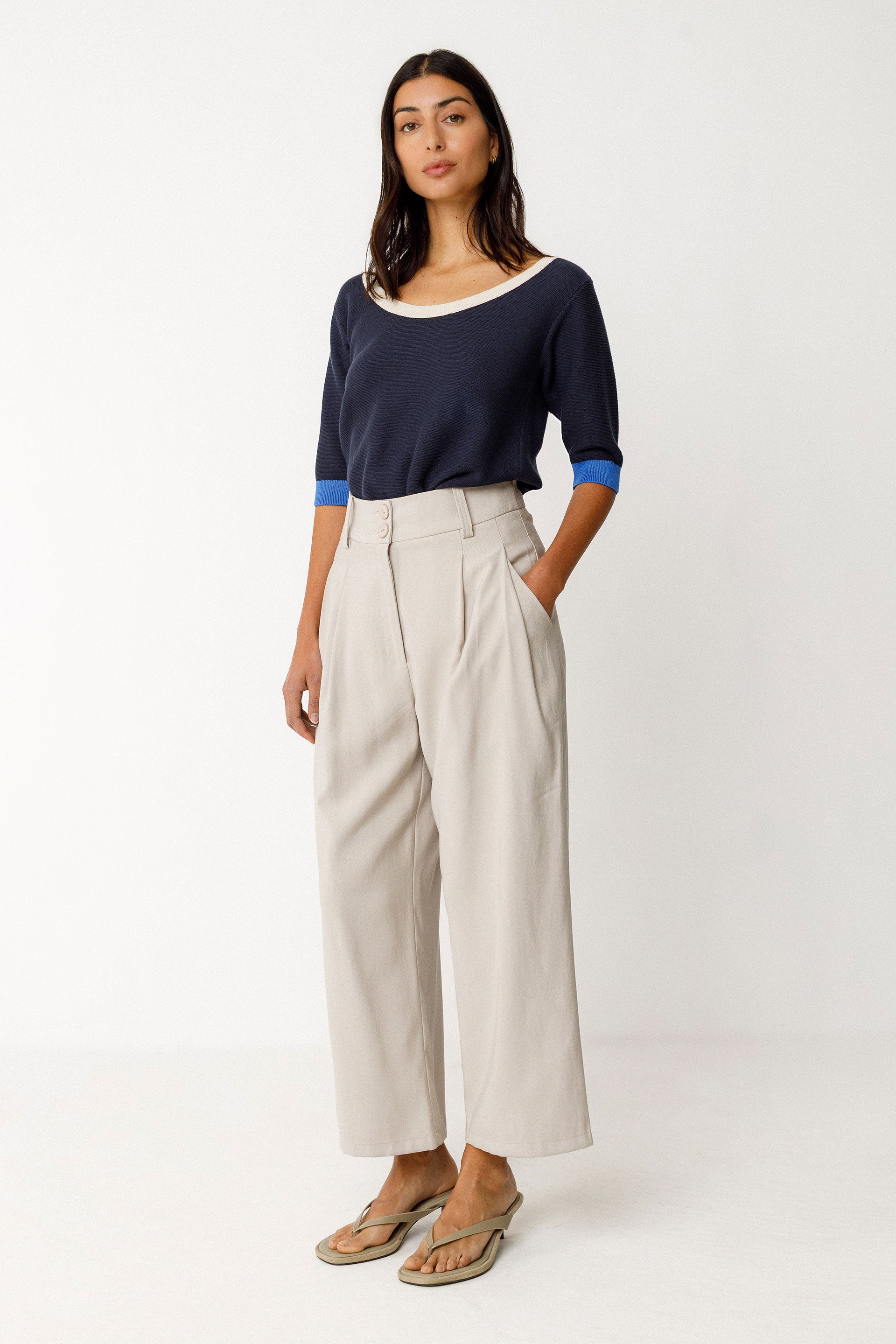 Weite Hose ESTI, beige | SKFK - toietmoi-laboutique