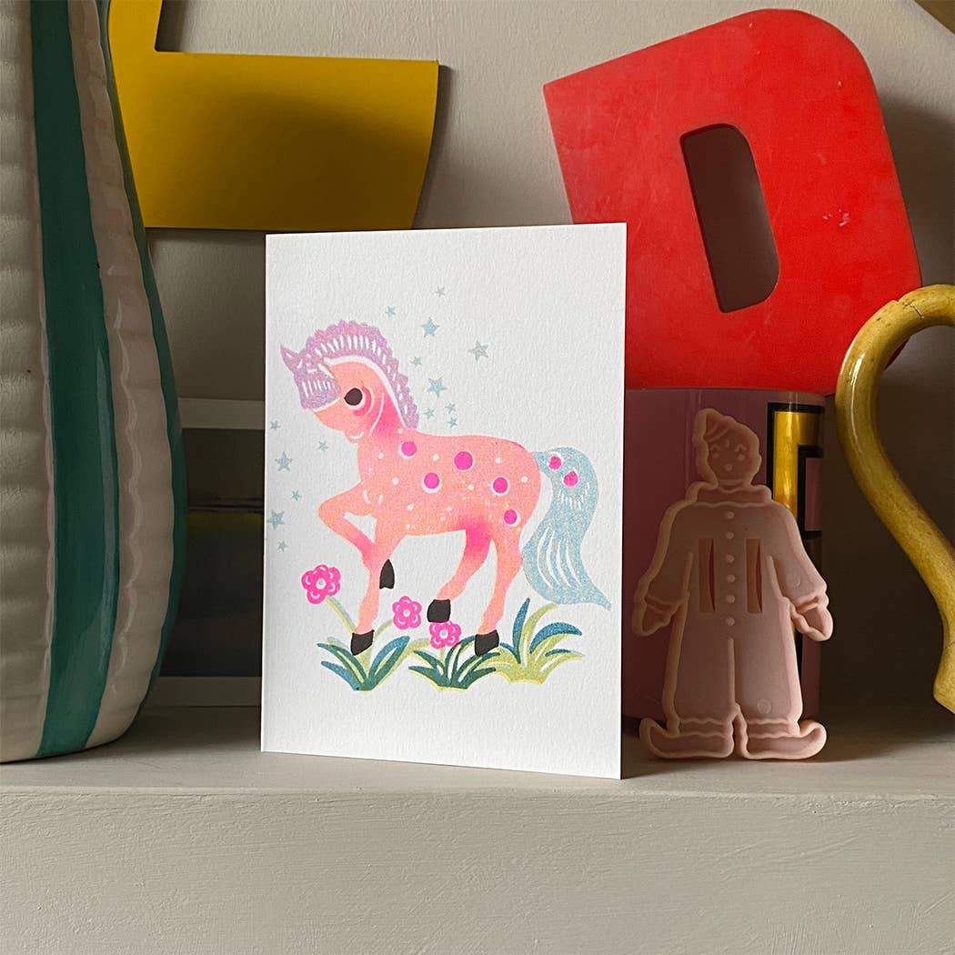 Riso Grusskarte mit Umschlag, Pony | Petra Boase Ltd - toietmoi-laboutique