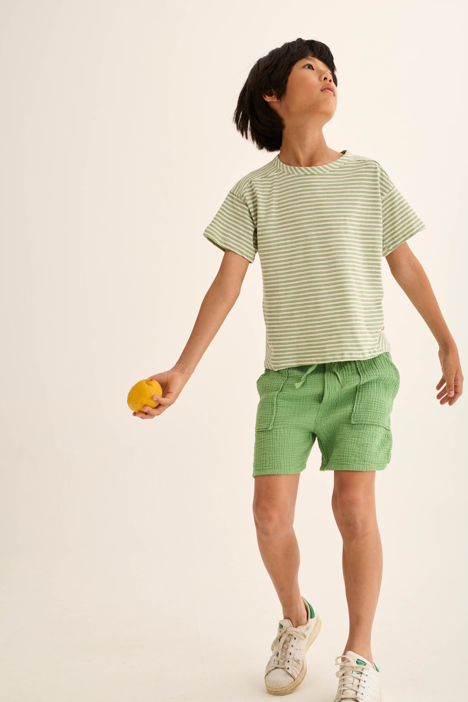 COVEK264s6, soft gauze cotton bermuda shorts green-soft gauze cotton | cozmo - toietmoi-laboutique