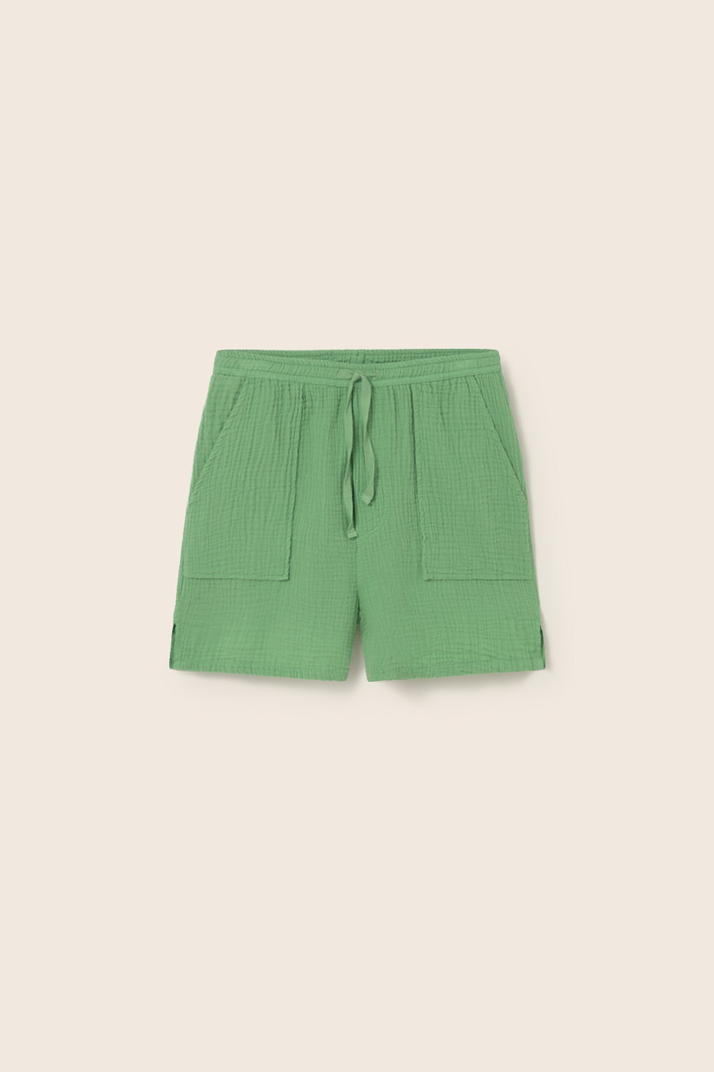 COVEK264s6, soft gauze cotton bermuda shorts green-soft gauze cotton | cozmo - toietmoi-laboutique
