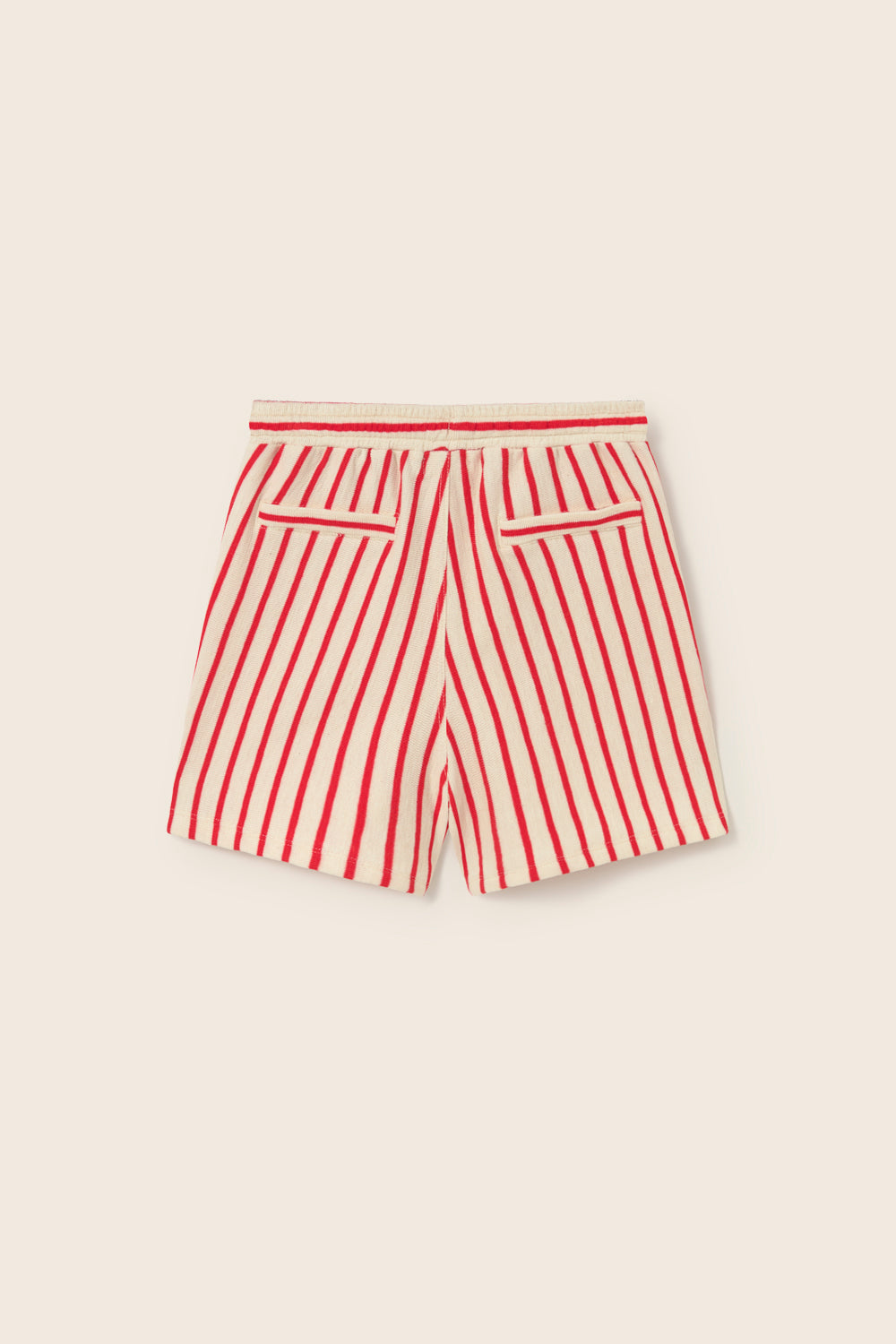 COZMO Sweatshorts, ecru/rot gestreift | cozmo - toietmoi-laboutique