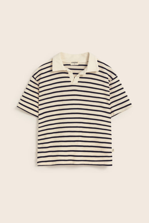 COZMO Polo Shirt, navy/weiss gestreift | cozmo - toietmoi-laboutique