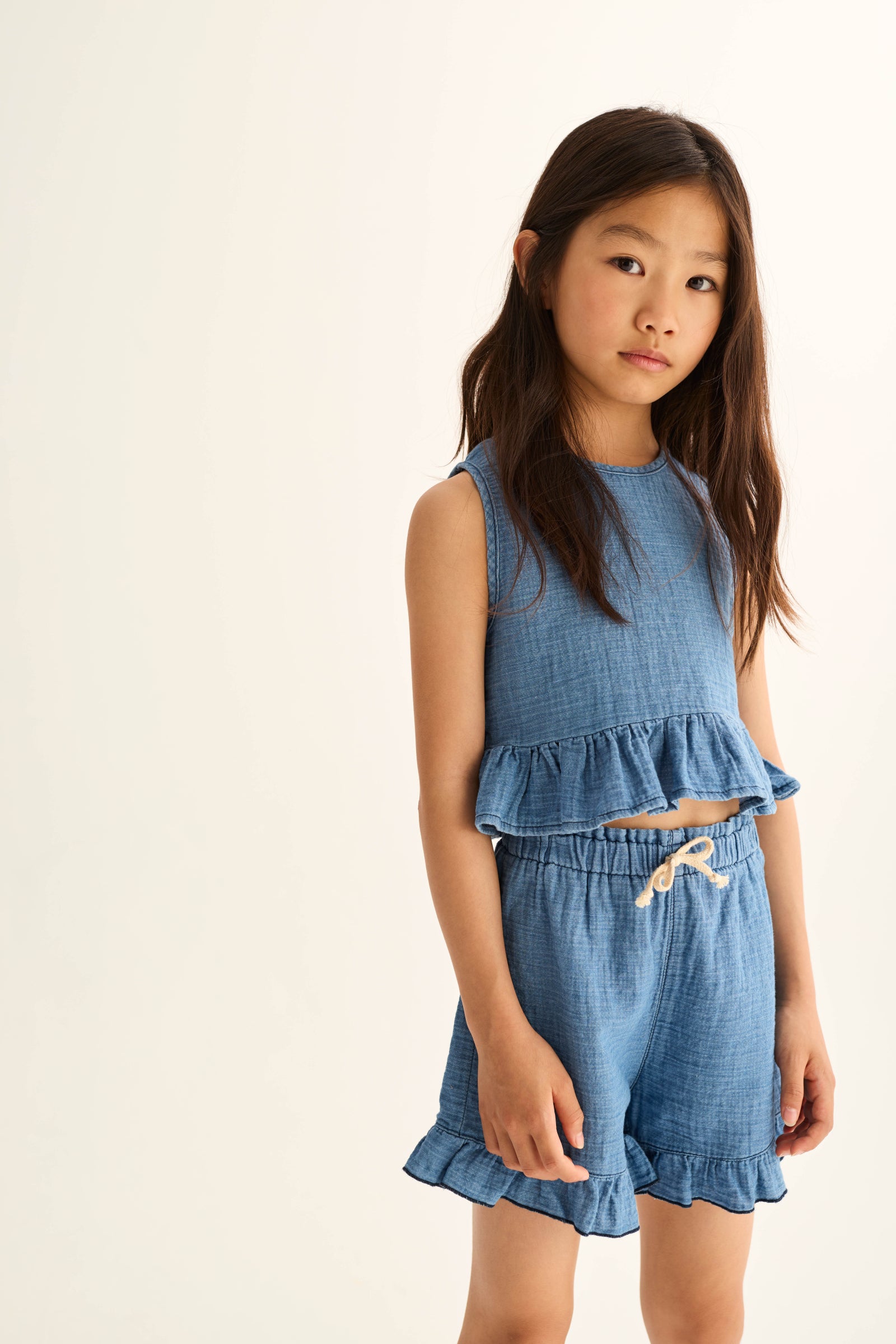 ISLAK327s6, blue-denim gauze cotton | cozmo - toietmoi-laboutique