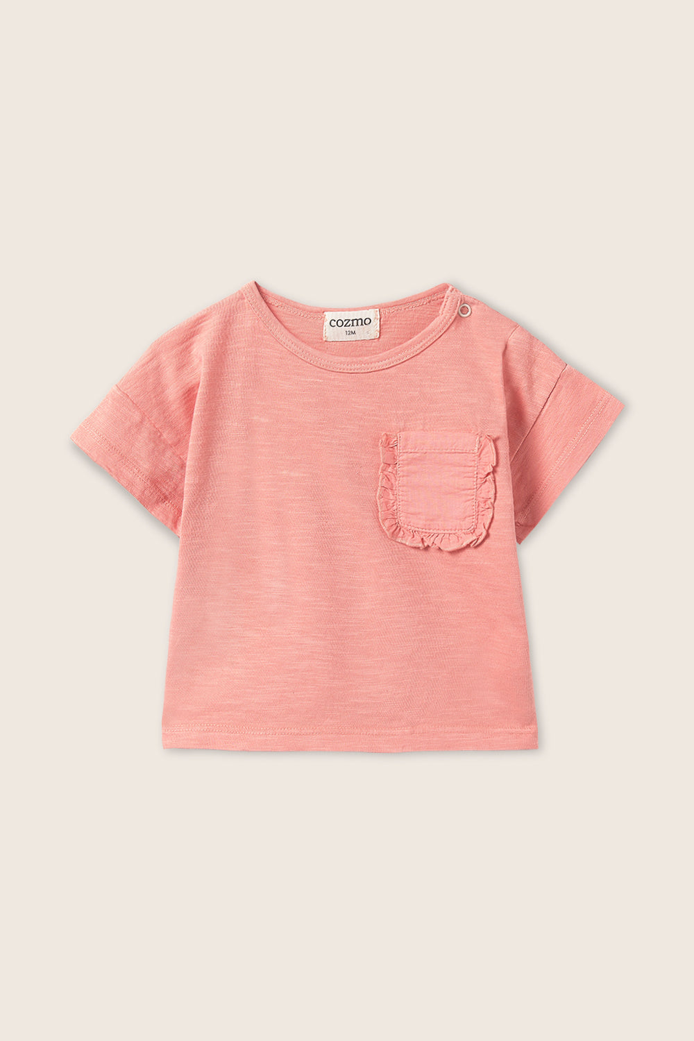 COZMO Baby T-Shirt mit Brusttasche, rosa | cozmo - toietmoi-laboutique
