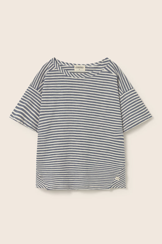 COZMO T-Shirt, weiss/navy gestreift | cozmo - toietmoi-laboutique