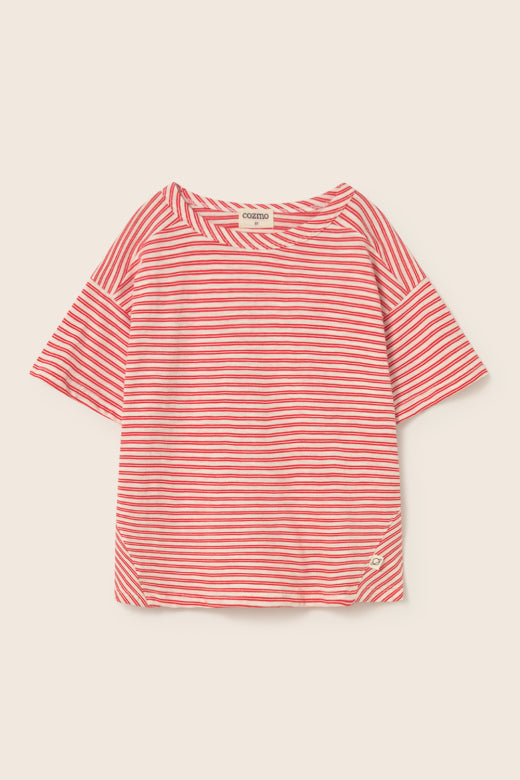 COZMO T-Shirt, rot/weiss gestreift | cozmo - toietmoi-laboutique