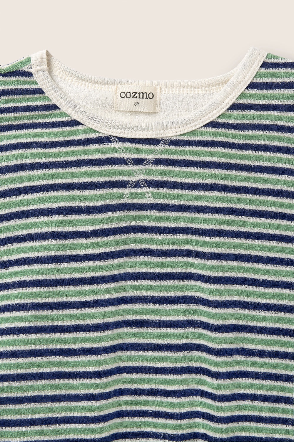 ENEAK269s6, blue green-striped terry cloth | cozmo - toietmoi-laboutique