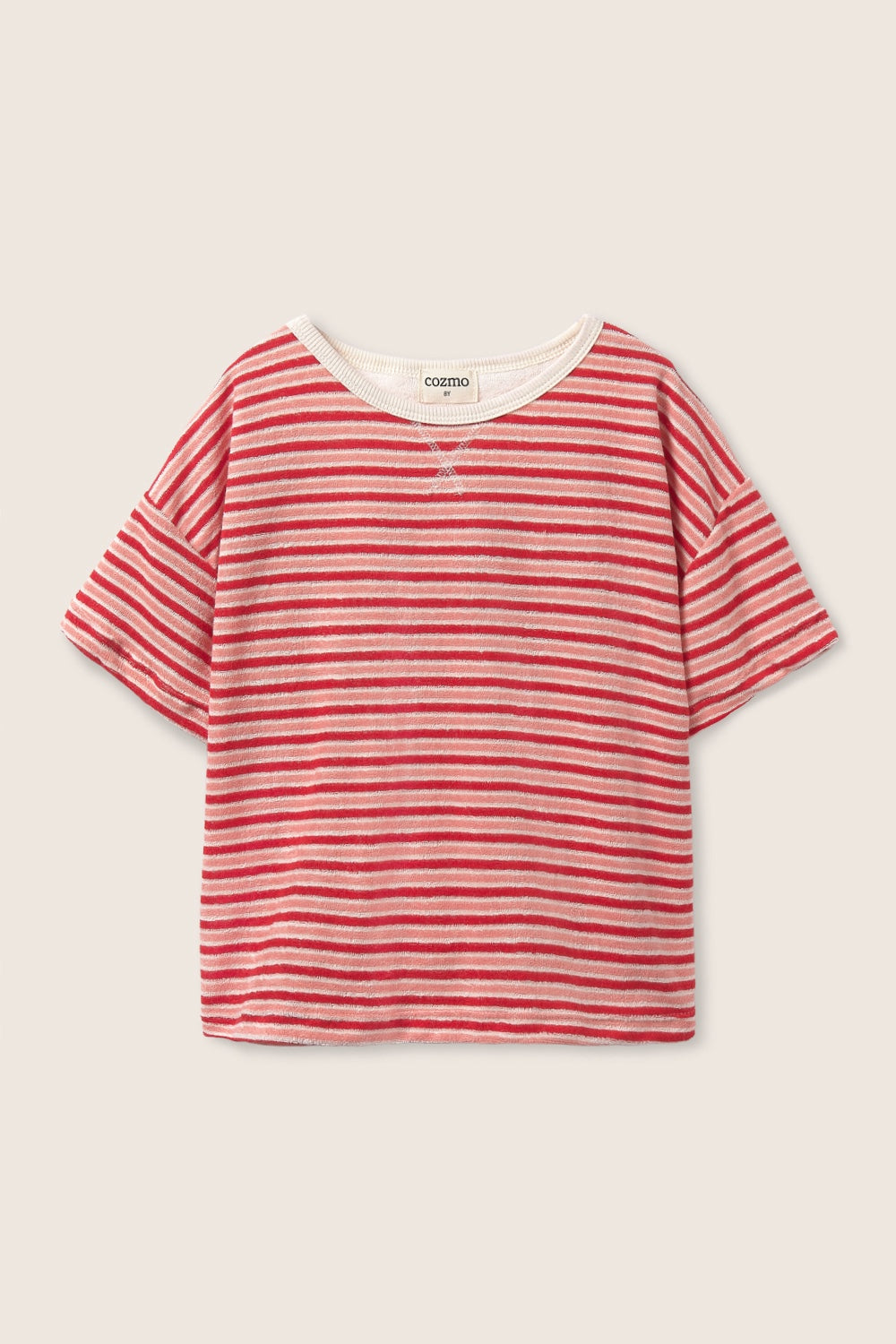 COZMO Frottee Shirt, ros/pink gestreift | cozmo - toietmoi-laboutique