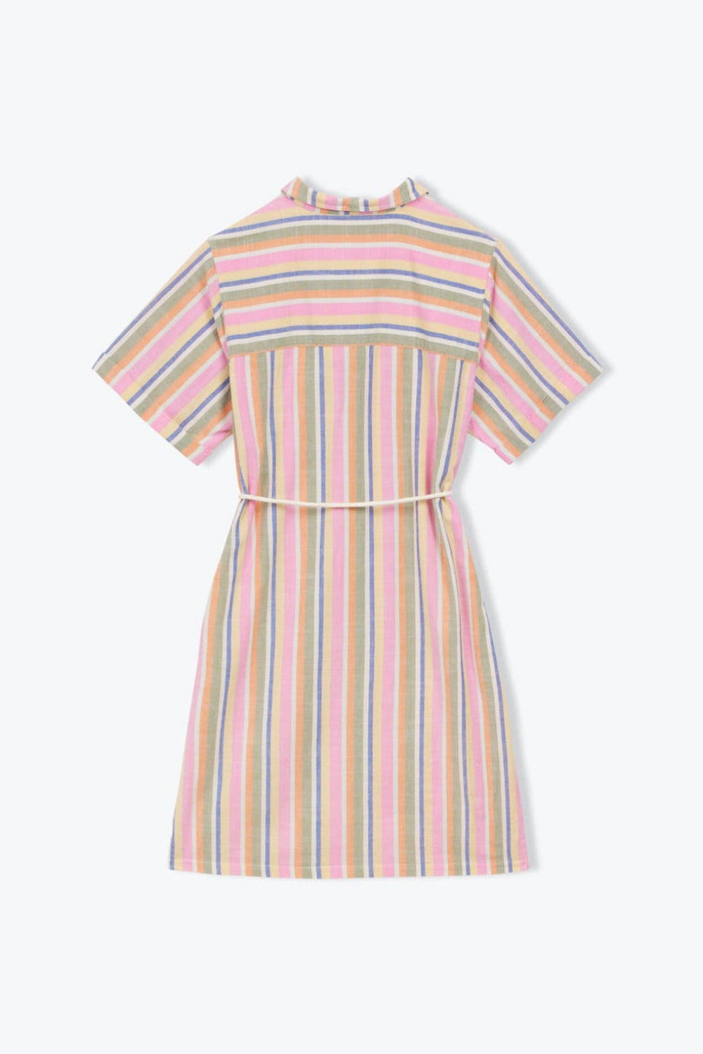 Damenkleid, rosa/grün gestreift | Arsène & les pipelettes (Damen) - toietmoi-laboutique