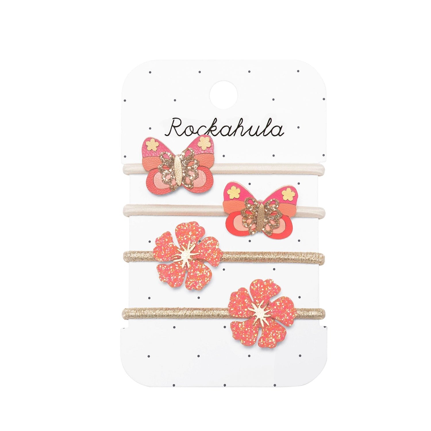 4 Haargummis, Schmetterling/Hibiskus | Rockahula - toietmoi-laboutique