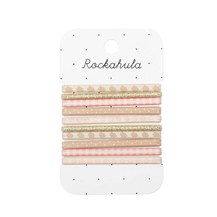 10 Haargummis, Hasen/gold/rosa | Rockahula - toietmoi-laboutique