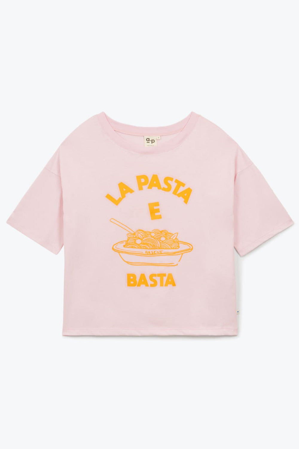 Damen T-Shirt, puderrosa/PASTA E BASTA | Arsène & les pipelettes (Damen) - toietmoi-laboutique