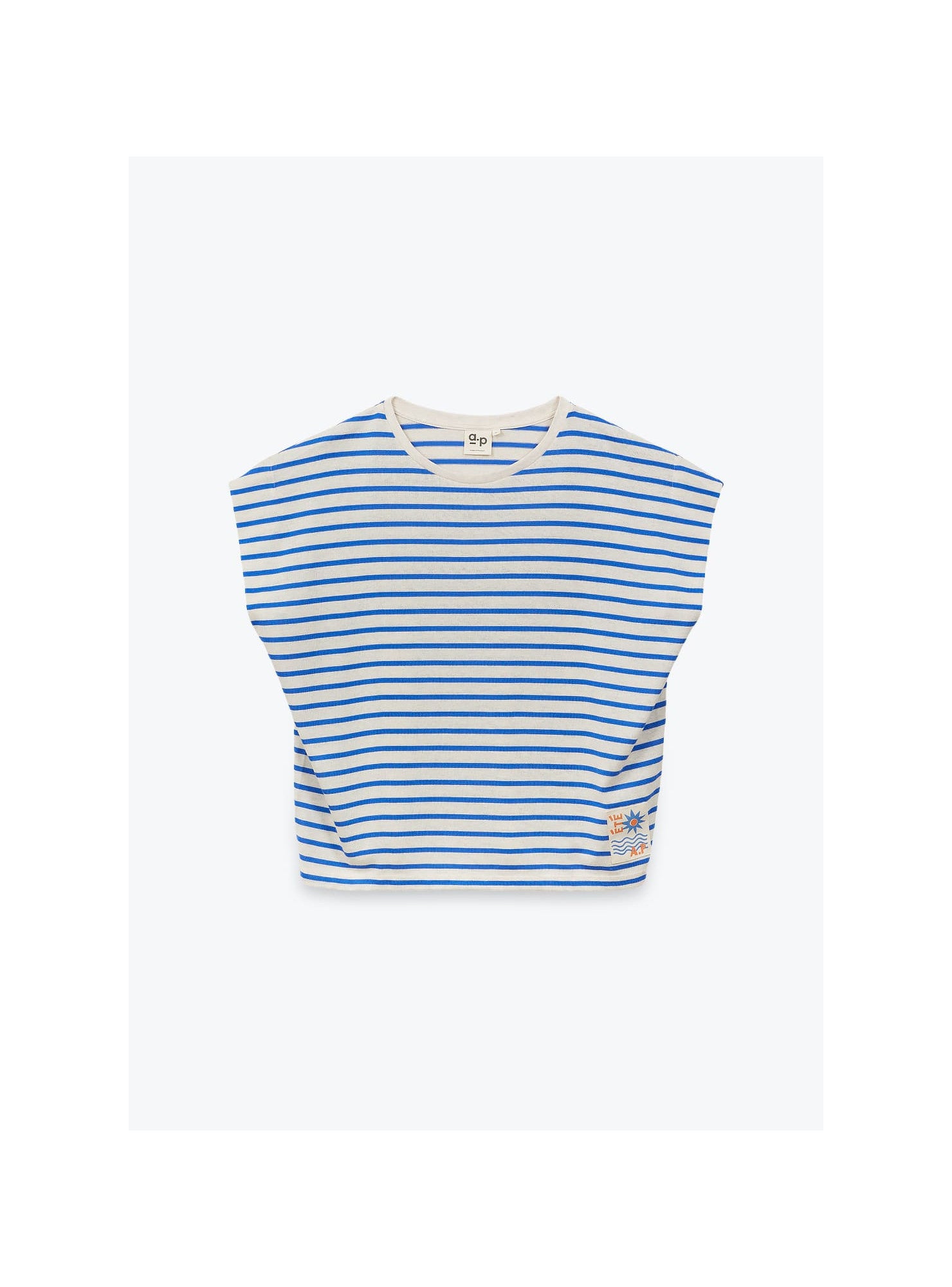 T-Shirt, blau/weiss gestreift | Arsène & les pipelettes (Damen) - toietmoi-laboutique