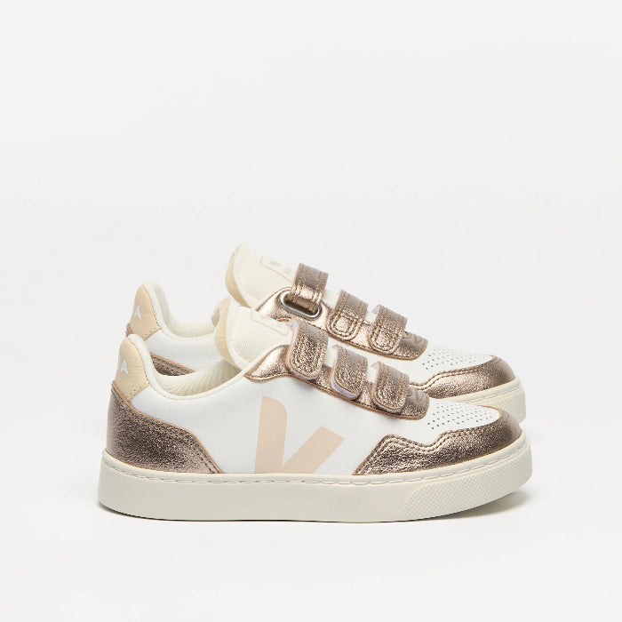 Veja-Sneaker, V-90 Leather White Sable Bronze | VEJA - toietmoi-laboutique