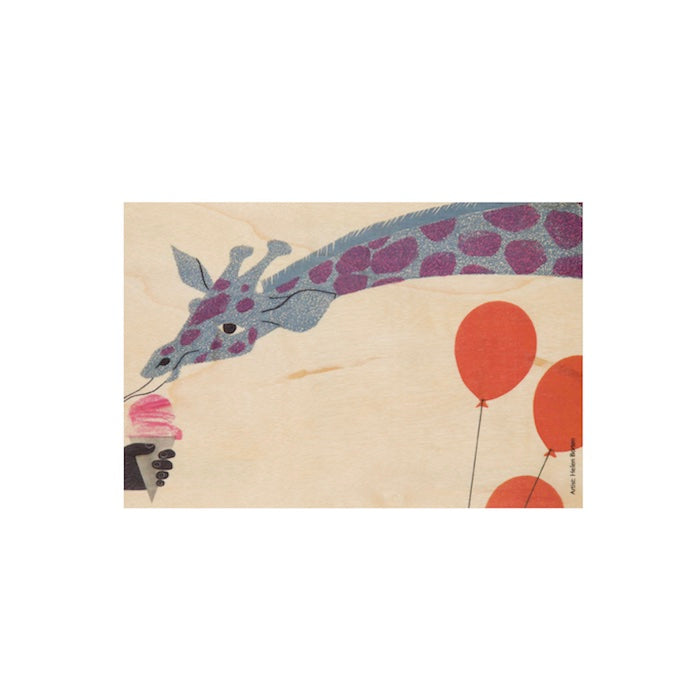 Mini Ahornholzkarte, Giraffe | WOODHI - toietmoi-laboutique