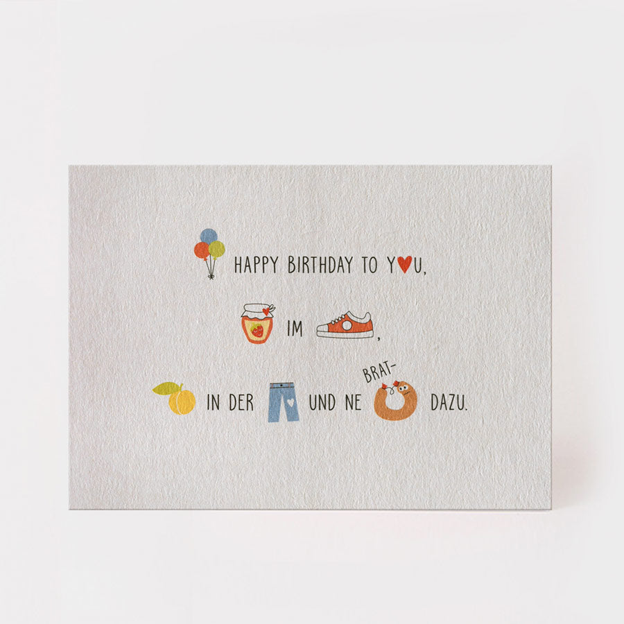 Postkarte - Happy Birthday to you, Marmelade im Schuh | Kartenmarie - toietmoi-laboutique