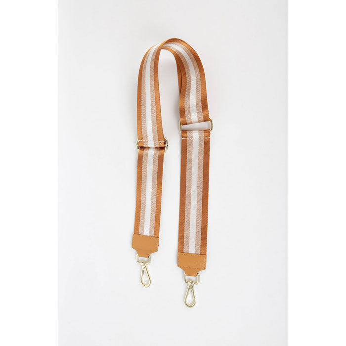 Taschen-Gurt, caramel/gold gestreift | Maison Fanli - toietmoi-laboutique