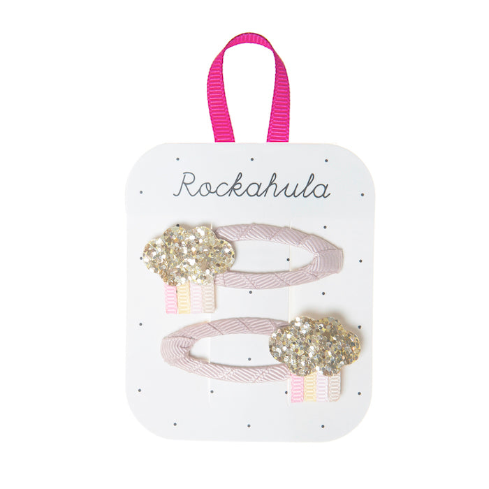 2 Haarspangen, Regenwolke/rosa/gold | Rockahula - toietmoi-laboutique