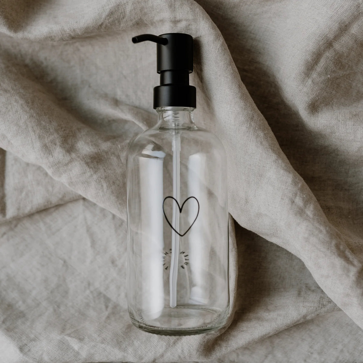 Seifenspender transparent 500ml,Herz | Eulenschnitt - toietmoi-laboutique