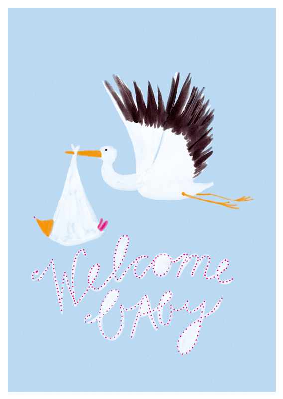 Postkarte Welcome baby | Schöne Grüsse - toietmoi-laboutique