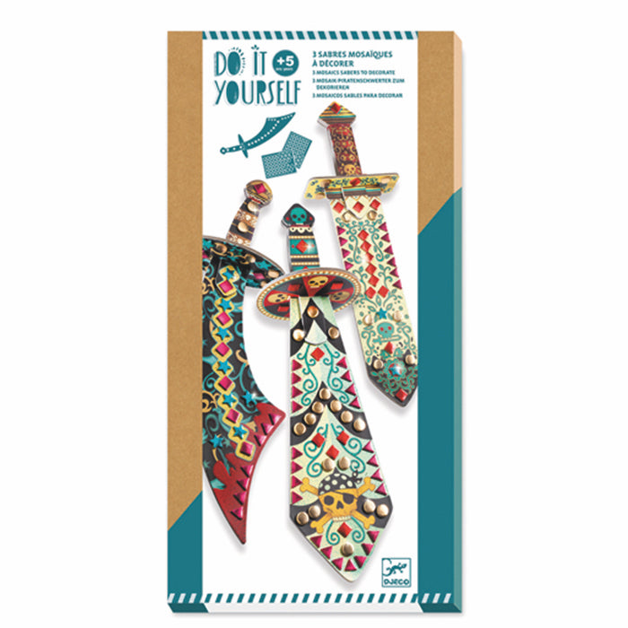Bastelset Mosaik, 3 Piratenschwerter | djeco - toietmoi-laboutique