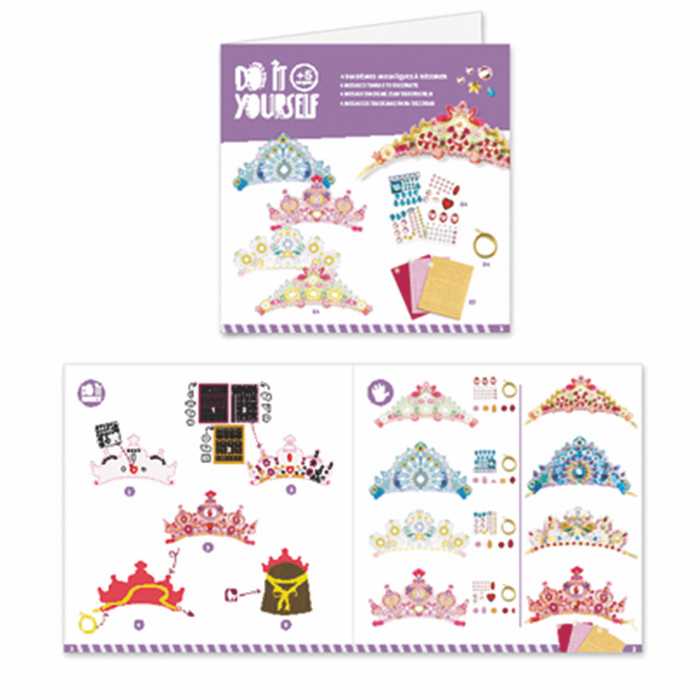 Bastelset Mosaik, 4 Diademe Prinzessin | djeco - toietmoi-laboutique