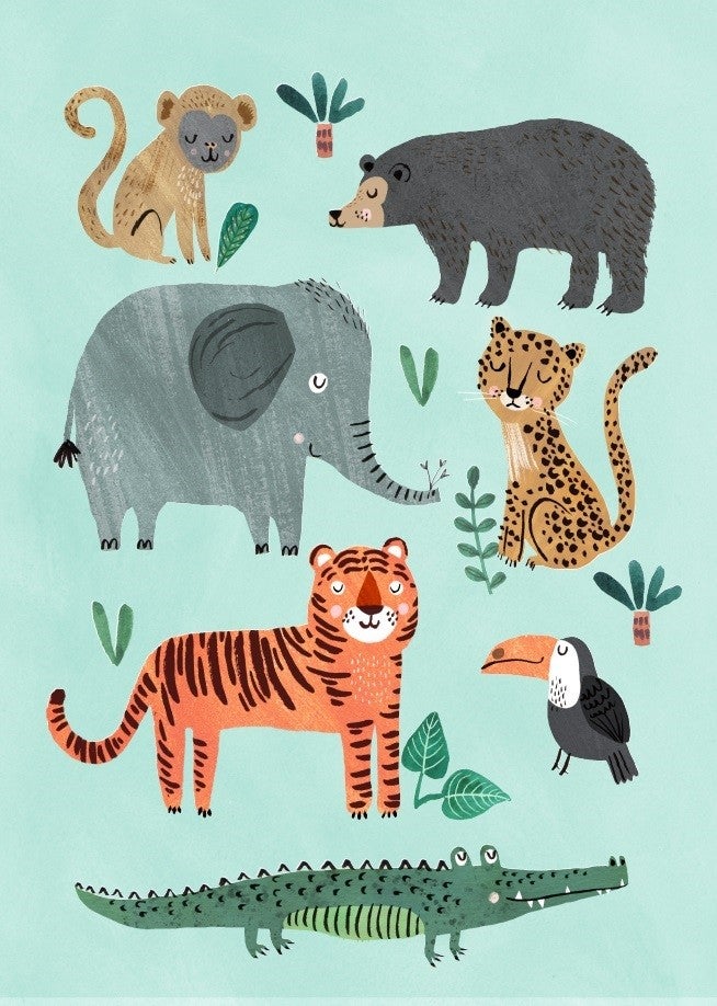 Postkarte, Wildtiere | Petit Monkey - toietmoi-laboutique