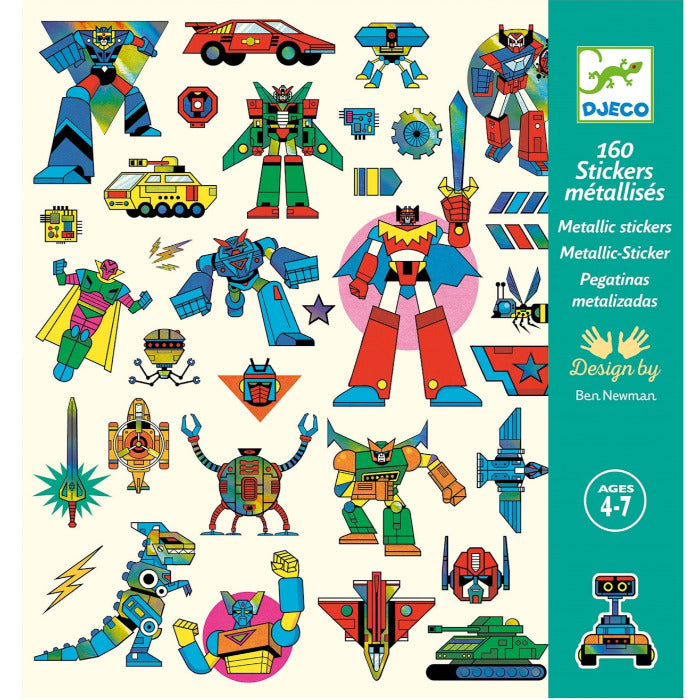 160 Sticker metallic, Roboter | djeco - toietmoi-laboutique