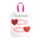 2 Haarspangen, rotes Herz/Glitter | Rockahula - toietmoi-laboutique